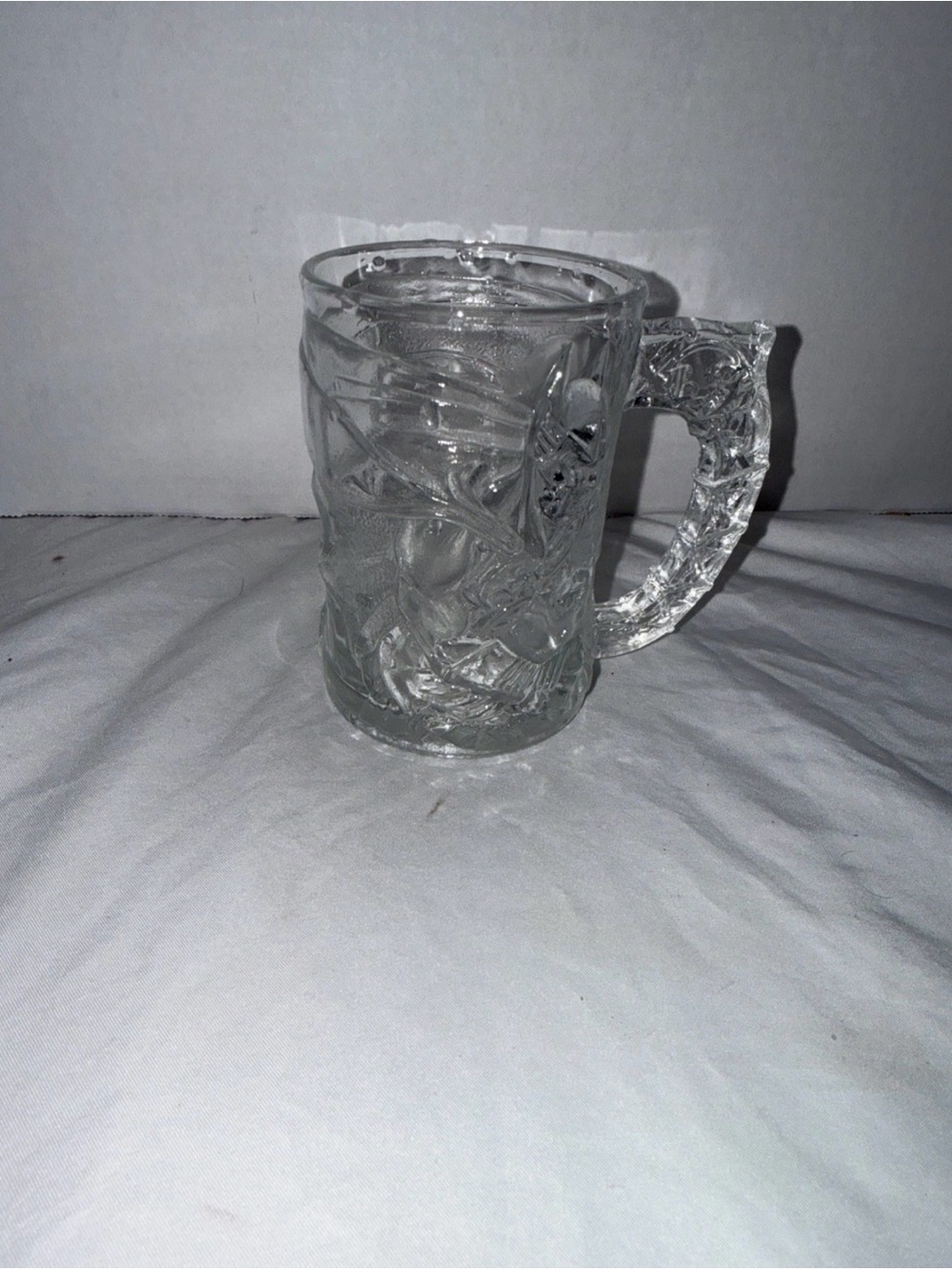 vintage 1995 McDonald's Batman Forever clear glass mug